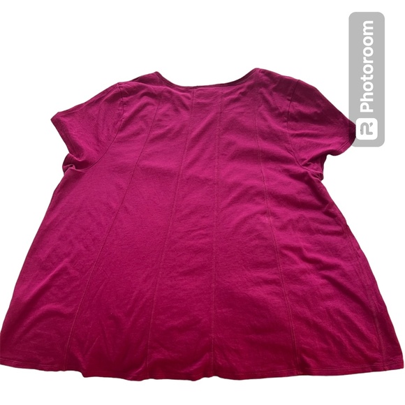 Hot Pink J Jill Short Sleeve Seamed A-Line Tee Size XL - Picture 2 of 6